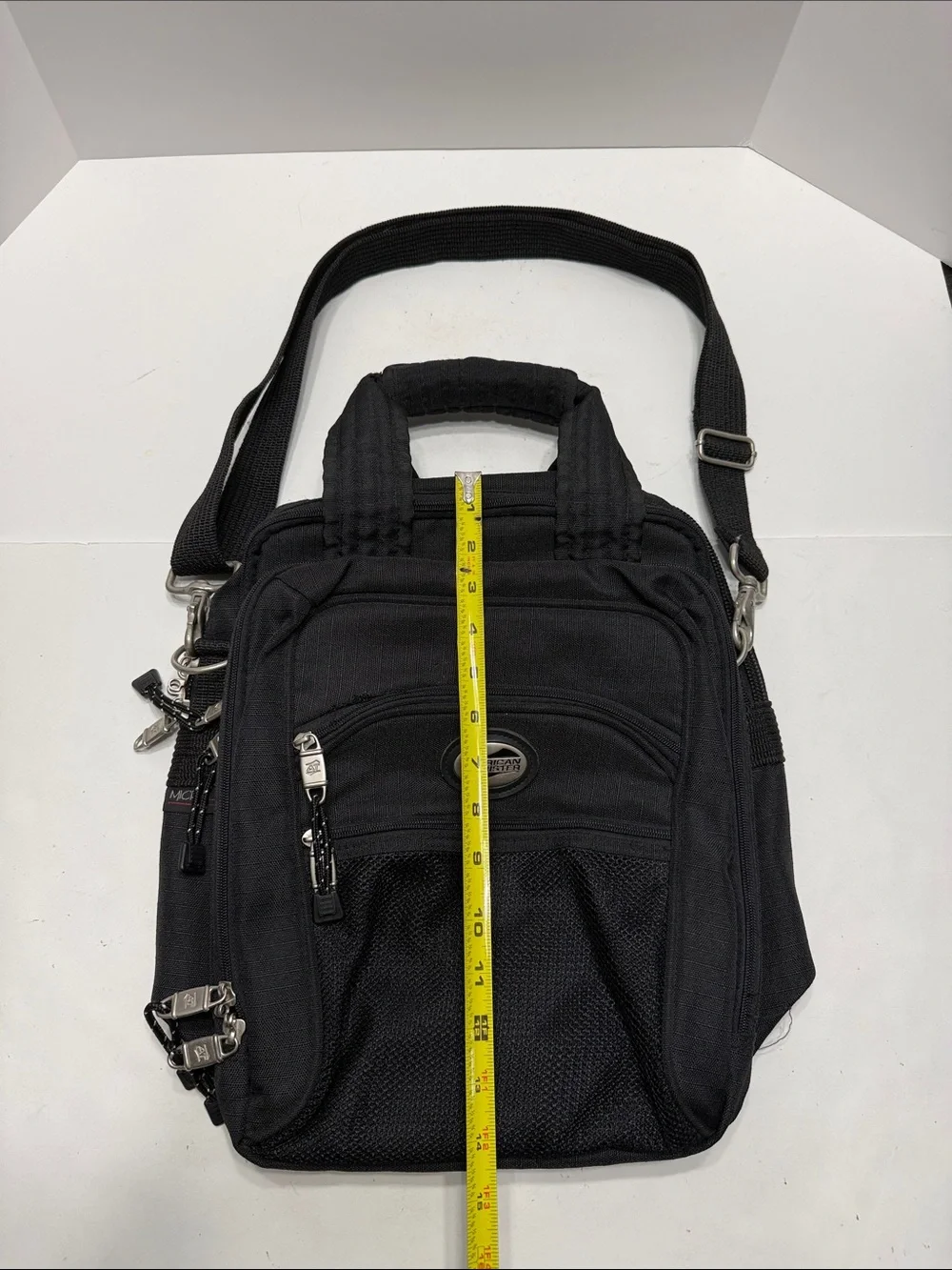 American Tourister Black Compact Laptop Bag with Crossbody Strap